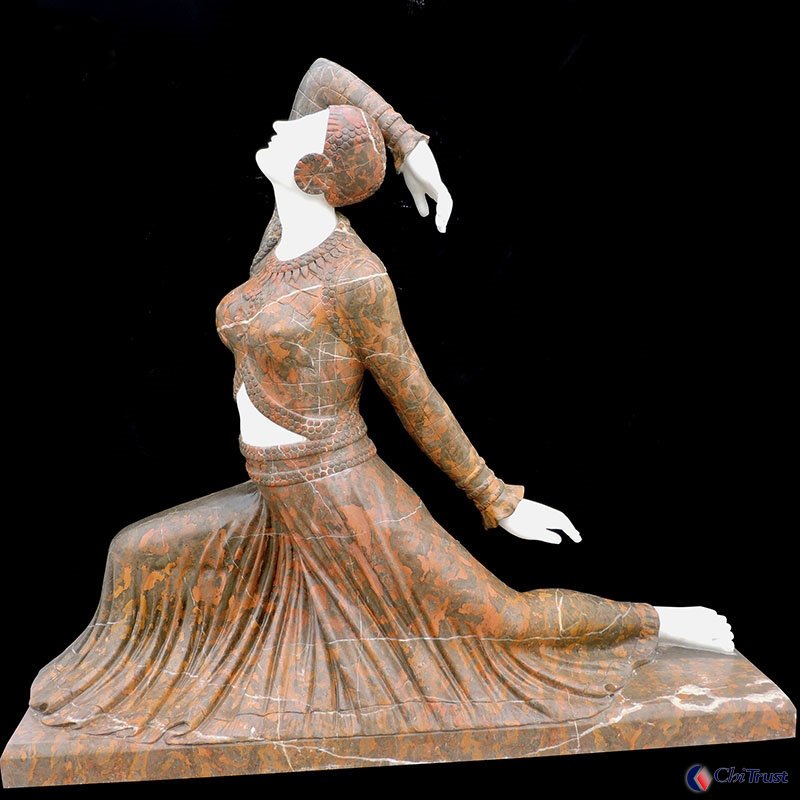 Marble Yoga Lady Statue